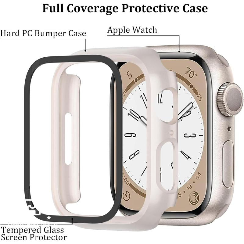 6-Pack Iwatch 40Mm Case – Ultra-Thin Hard PC Full Protective Bumper with Tempered Glass Screen Protector – Compatible with Apple Watch Series SE (2Nd Gen), 6, 5, 4 – Durable Face Cover for Everyday Use Protection Wearable
