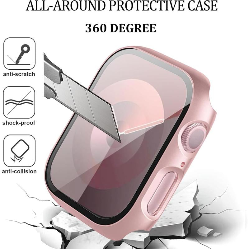 6-Pack Iwatch 40Mm Case – Ultra-Thin Hard PC Full Protective Bumper with Tempered Glass Screen Protector – Compatible with Apple Watch Series SE (2Nd Gen), 6, 5, 4 – Durable Face Cover for Everyday Use Protection Wearable