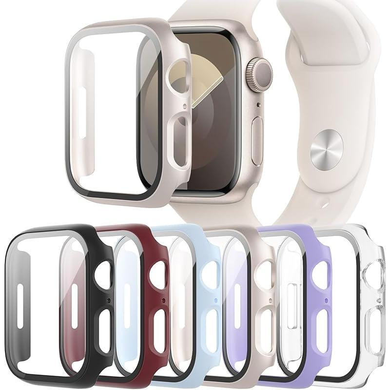 6-Pack Iwatch 40Mm Case – Ultra-Thin Hard PC Full Protective Bumper with Tempered Glass Screen Protector – Compatible with Apple Watch Series SE (2Nd Gen), 6, 5, 4 – Durable Face Cover for Everyday Use Protection Wearable