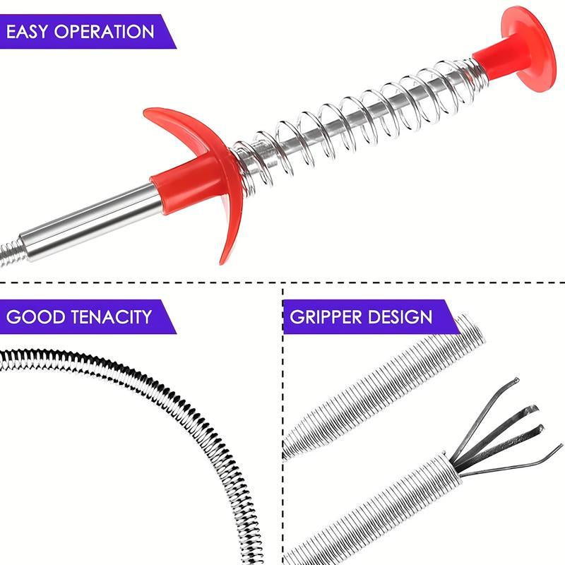 Flexible Grabber Claw Pick up Reacher Tool with 4 Claws Bendable Hose Pickup Reaching Assist Tool for Litter Pick, Home Sink, Drains, Toilet(78.74 Inches)