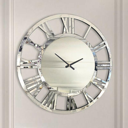 SHYFOY round Wall Clock- Modern Clocks Mirrored Wall Decor