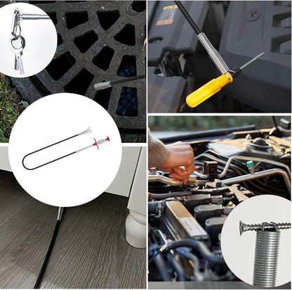 Flexible Grabber Claw Pick up Reacher Tool with 4 Claws Bendable Hose Pickup Reaching Assist Tool for Litter Pick, Home Sink, Drains, Toilet(78.74 Inches)