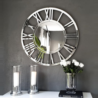 SHYFOY round Wall Clock- Modern Clocks Mirrored Wall Decor
