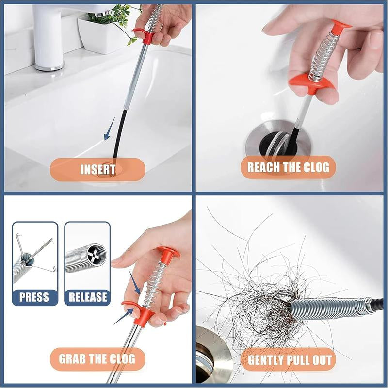 Flexible Grabber Claw Pick up Reacher Tool with 4 Claws Bendable Hose Pickup Reaching Assist Tool for Litter Pick, Home Sink, Drains, Toilet(78.74 Inches)