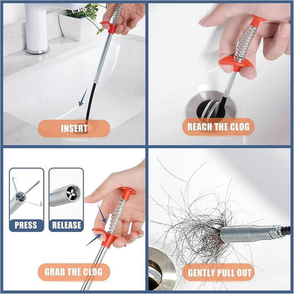 Flexible Grabber Claw Pick up Reacher Tool with 4 Claws Bendable Hose Pickup Reaching Assist Tool for Litter Pick, Home Sink, Drains, Toilet(78.74 Inches)