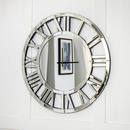 SHYFOY round Wall Clock- Modern Clocks Mirrored Wall Decor