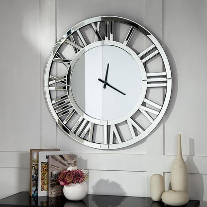 SHYFOY round Wall Clock- Modern Clocks Mirrored Wall Decor