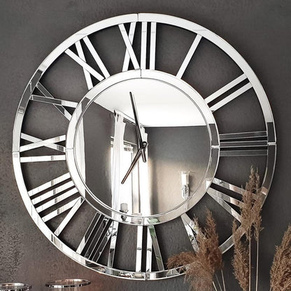 SHYFOY round Wall Clock- Modern Clocks Mirrored Wall Decor