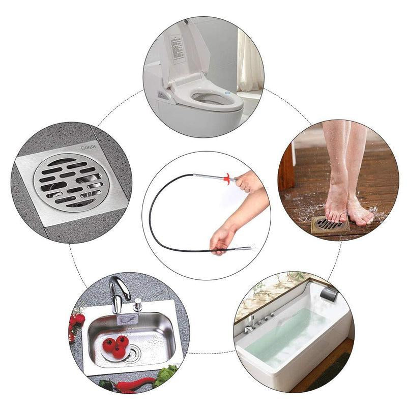 Flexible Grabber Claw Pick up Reacher Tool with 4 Claws Bendable Hose Pickup Reaching Assist Tool for Litter Pick, Home Sink, Drains, Toilet(78.74 Inches)